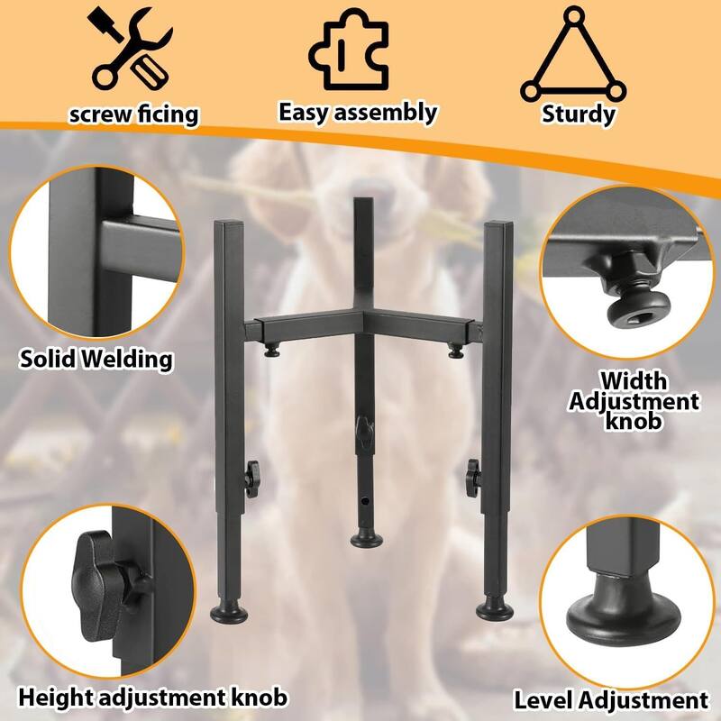 Adjustable Elevated Dog Bowl Stand for Medium and Large Dogs, 7-11" Wide, 4 Heights Metal Raised Feeder (Bowl Not Included)