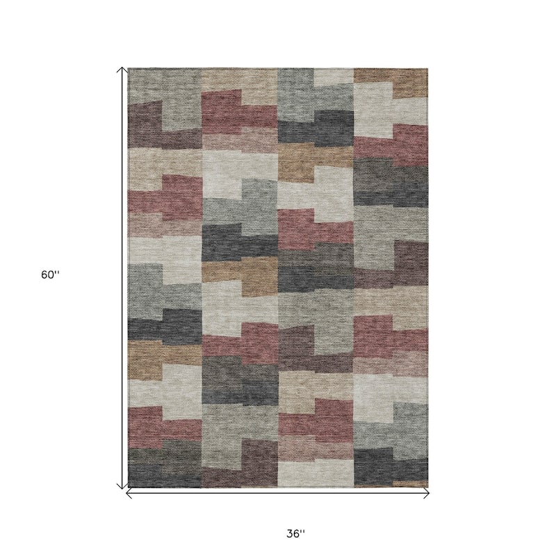 HomeRoots Geometric Transitional Rectangle Outdoor Rug