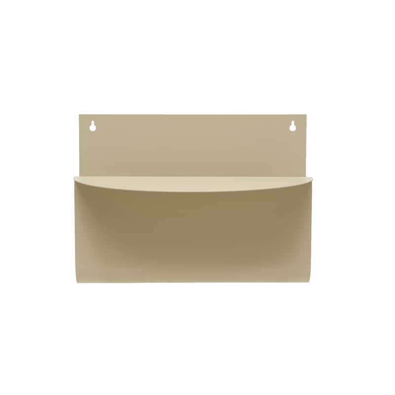 Decorative Hanging Metal Wall Magazine Shelf - 12.6"L x 9.5"W x 9.0"H - Cream - 12.6"L x 9.5"W x 9.0"H