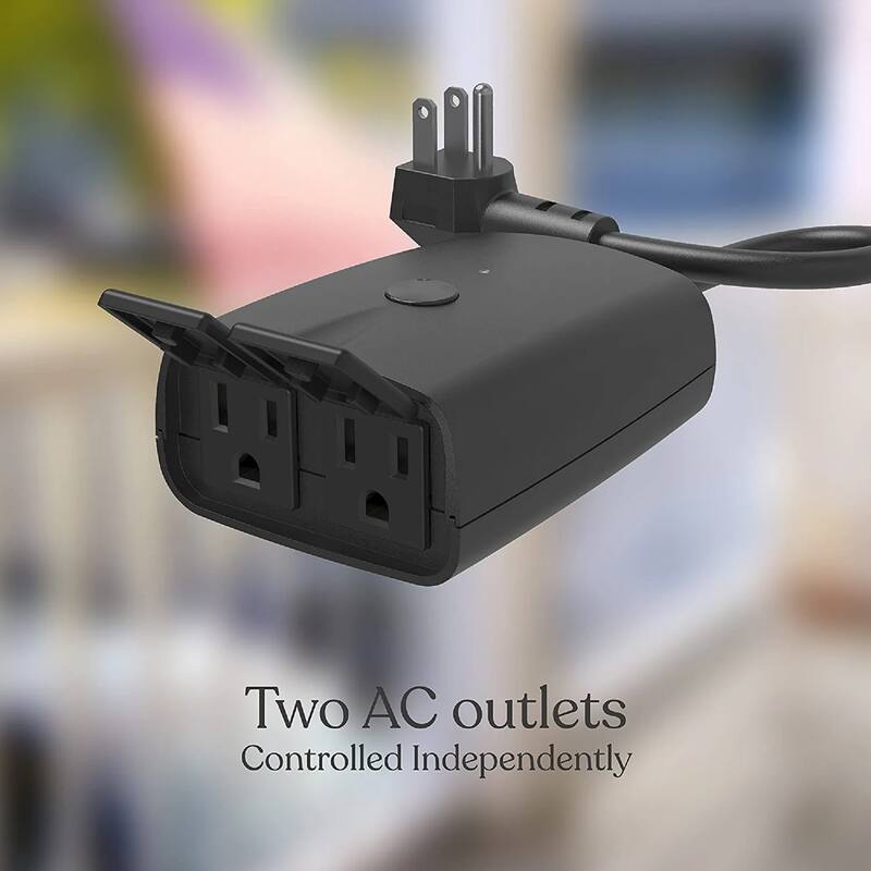 Brightech Smart Home 15 Amp 110-Volt Connection Type B Grounding Smart Plug Connector Classic Black (1-Pack)