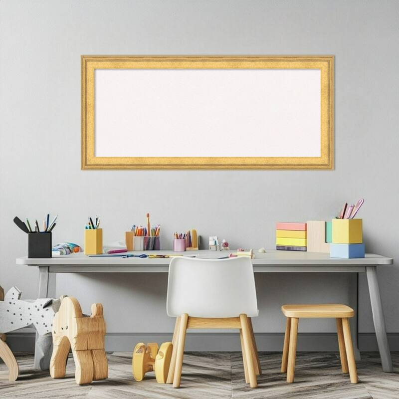 Owen Gold Wood Framed Cork Board - Bulletin Board, Organization Board, Pin Board