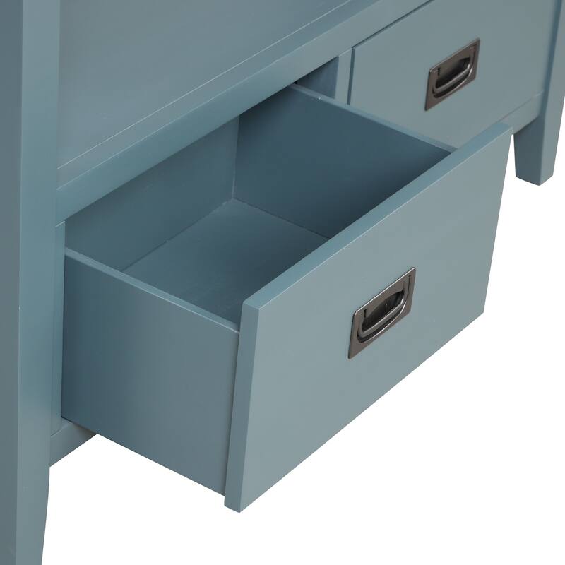 36" Wood Console Table with 4 Drawers & 1 Storage Shelf