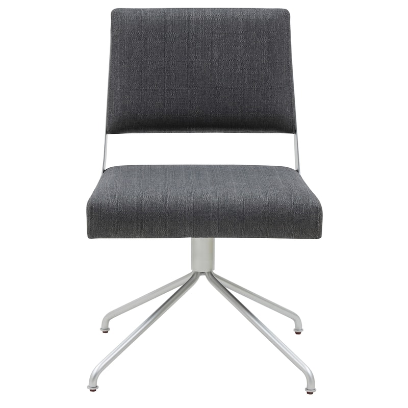 SAFAVIEH Couture Kanja Swivel Office Chair - 22Wx24Dx34H - Slate Grey/Silver