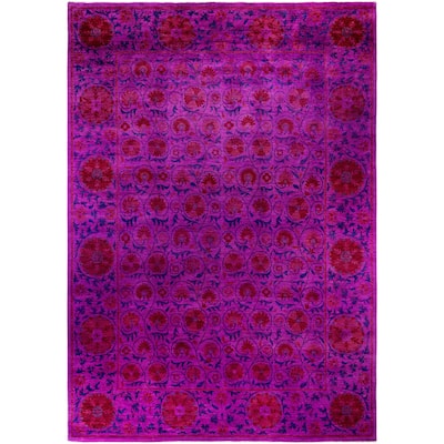 Overdyed One-of-a-Kind Hand-Knotted Area Rug - Purple - 10' 2" x 14' 6"