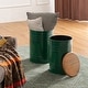 preview thumbnail 59 of 68, Glitzhome Industrial Farmhouse Round Storage Side Tables (Set of 2)