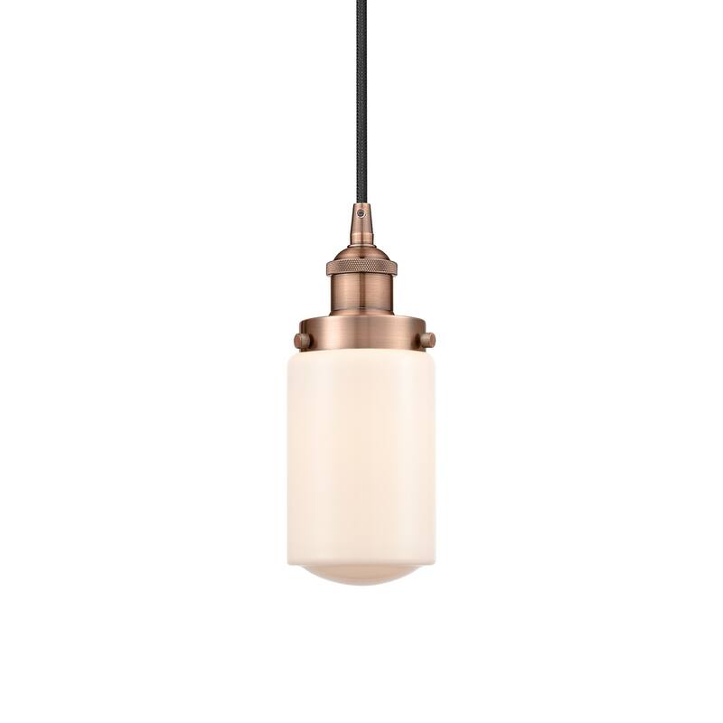 Innovations Lighting 616-1PH-10-5 Dover Pendant Dover 5" Wide Mini - Antique Copper / Matte White
