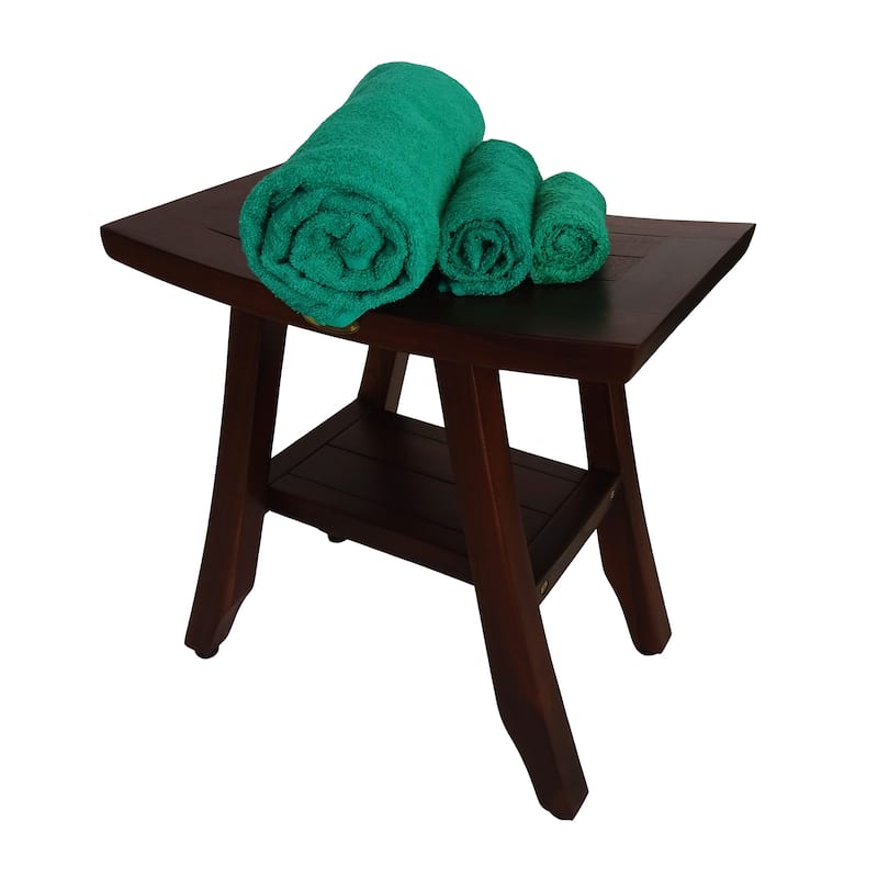 DecoTeak, Bench, Shower Stool, Teak Shower Bench, Shower Seat, Shower Chair for Inside Shower, Small Bench, Shower Foot Rest