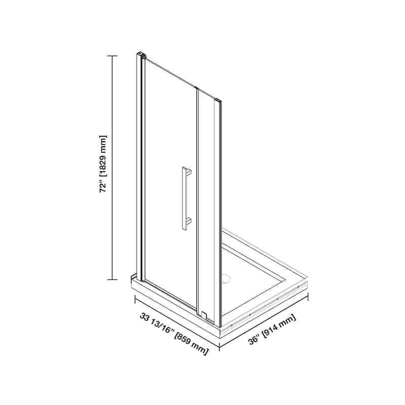 OVE Pasadena Alcove Frameless Pivot Shower Door Kit with Base Pan, 2025