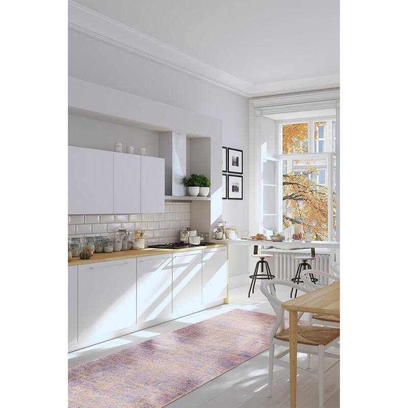 ECARPETGALLERY Hand-knotted Legacy Slate Blue Silk, Wool Rug - 2'7 x 12'3