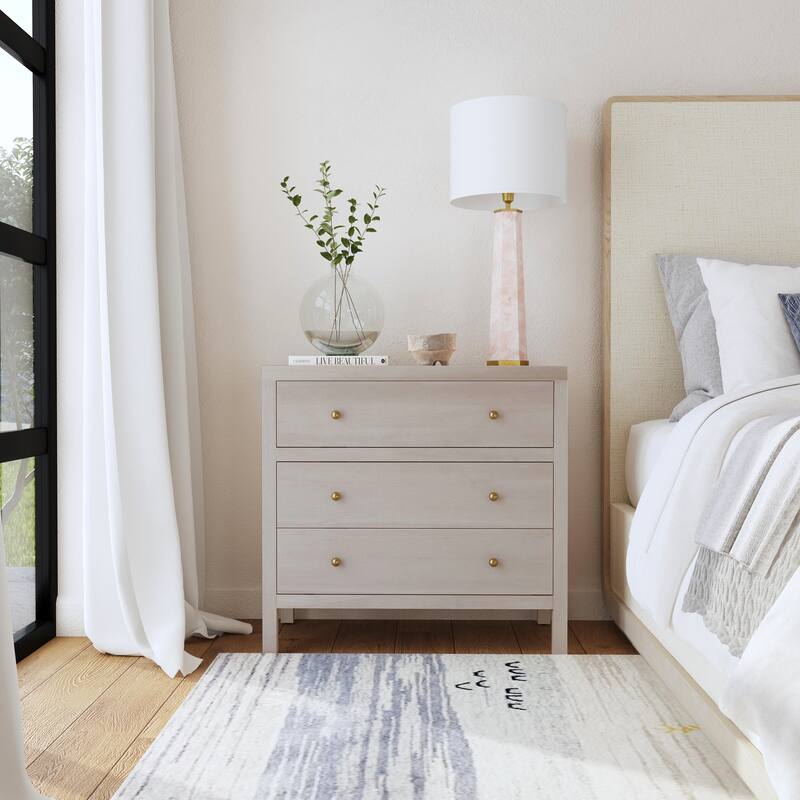 Nora 3-Drawer Wood Dresser - Antique Taupe
