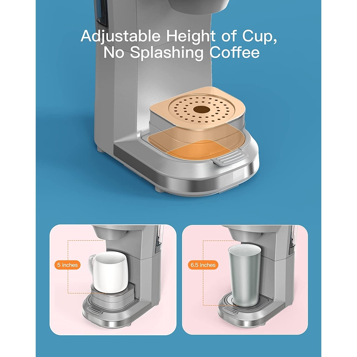 Hot and Iced Coffee Maker for K Cups and Ground Coffee Brewer