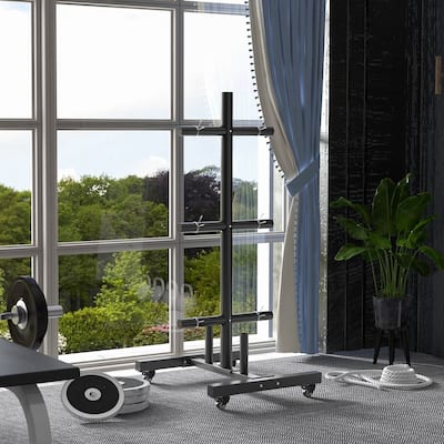Soozier Weight Plate Rack, Olympic Bumper Plate Rack Holder for 2 inch Plates and Bars