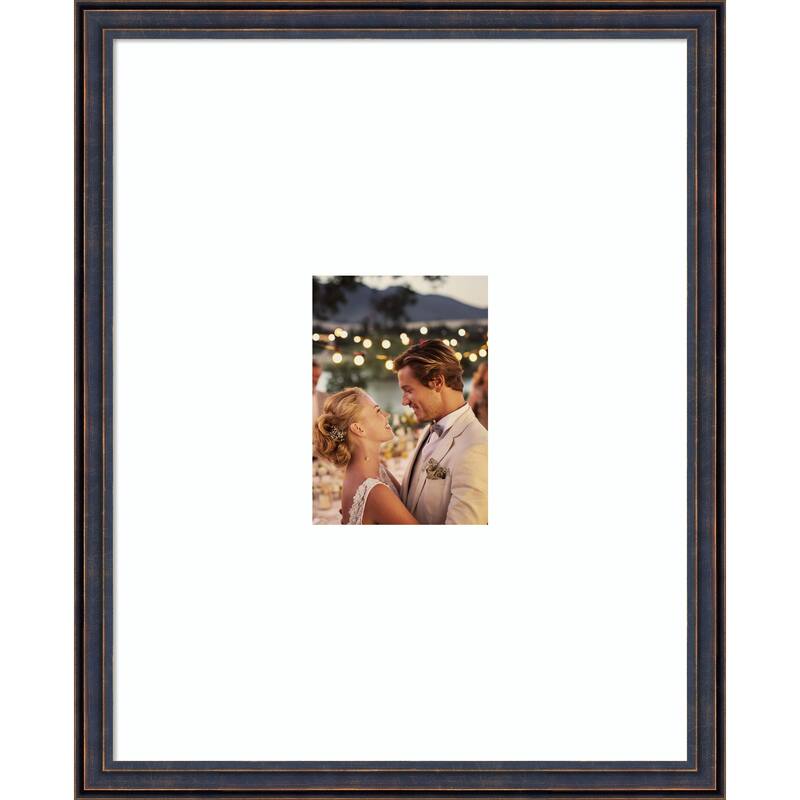 Dark Bronze Scoop Framed Picture Frame, Photo Frame - 16x20 Matted to 5x7