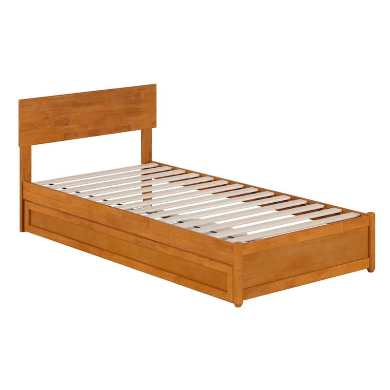 Wesley Platform Bed with Panel Footboard and Twin XL Trundle