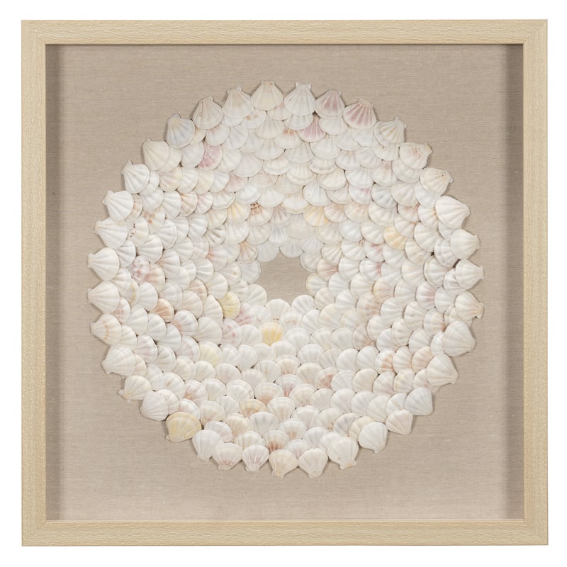 HUJI Mini Scallop Shells Shadow Box Wall Décor