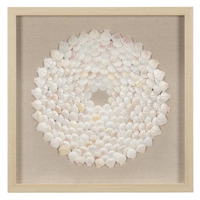 HUJI Mini Scallop Shells Shadow Box Wall Décor