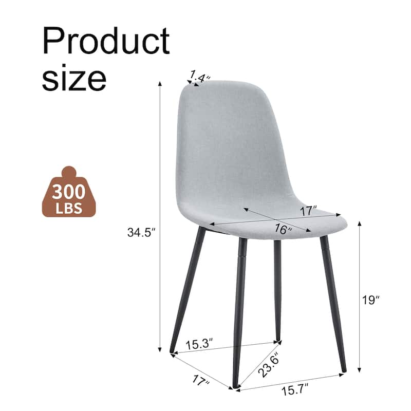 Upholstery Dining Chairs Set of 4 - Light Grey