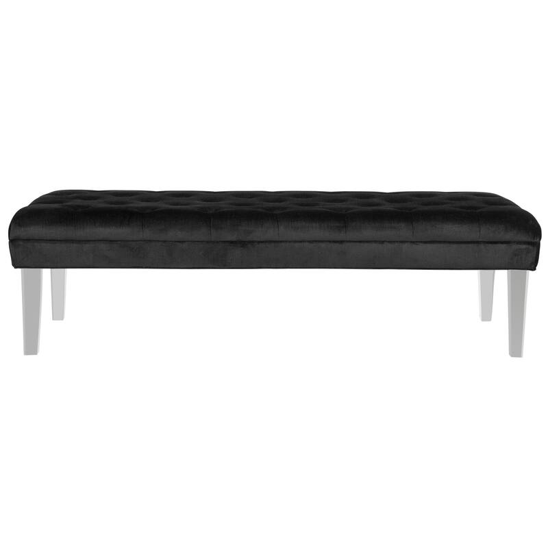SAFAVIEH Jesica Acrylic Leg Bench - 62.6" x 23.4" x 18.1" - 63Wx23Dx18H - Black
