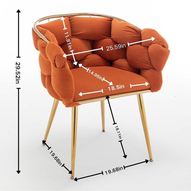 Modern 28.7" Velvet Upholstered Accent Chair with Gold - Plated Metal Legs