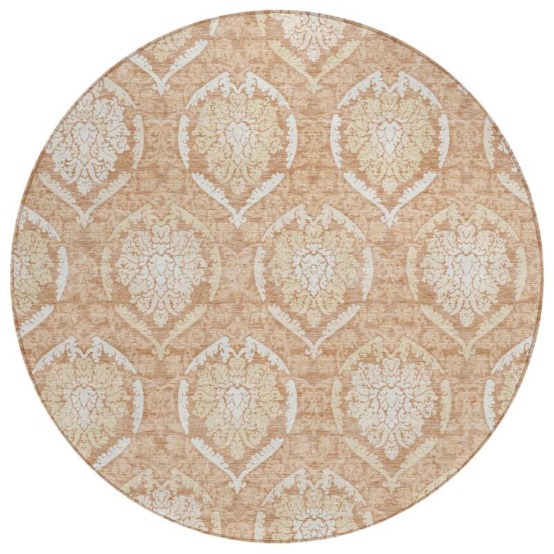 Machine Washable Indoor/ Outdoor Chantille Traditional Damask Rug