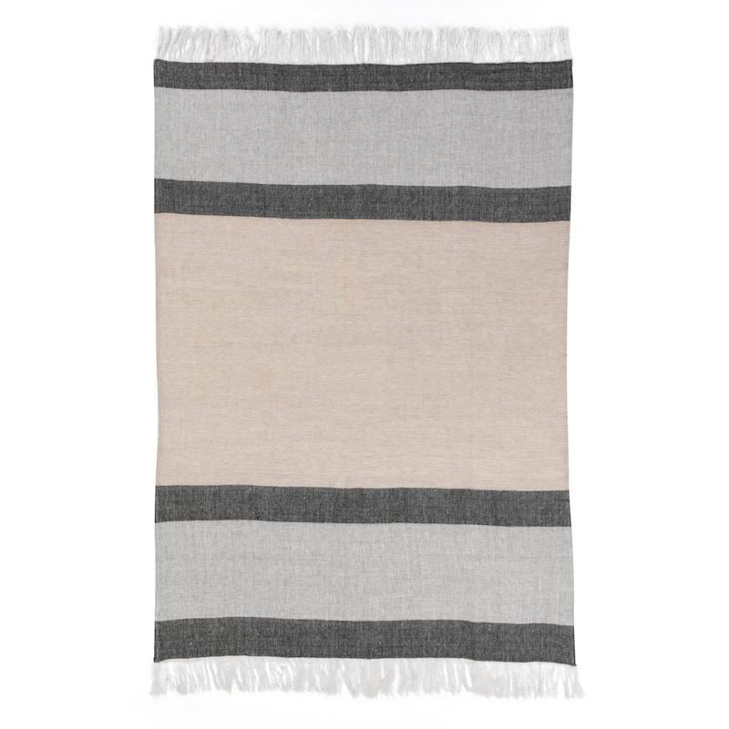 Villa by Classic Home Talara 100% Belgian Linen Throw Blanket