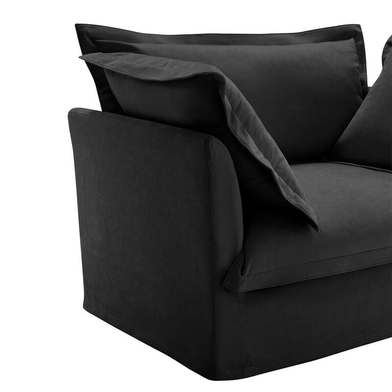 156.6" Chenille U-Shaped Sectional with 4-Seater and French Edge Pillows & Cloud Cushions