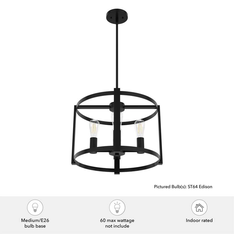 Hunter Astwood 18" 4-Light Chandelier, Caged, Kitchen Island, Dining Room, Entry - Transitional, Art-Deco, Contemporary