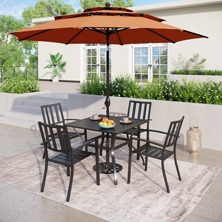 PHI VILLA 10ft 3 Tier Auto-tilt Patio Umbrella Outdoor Double Vented Umbrella