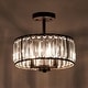 preview thumbnail 6 of 17, CO-Z 12" Modern 3-Light Crystal Semi Flush Mount Chandelier with Drum Shade