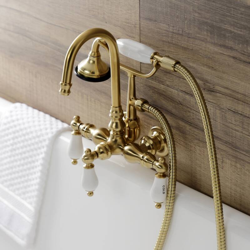 Kingston Brass Aqua Vintage Wall Mounted Clawfoot Tub Filler with
