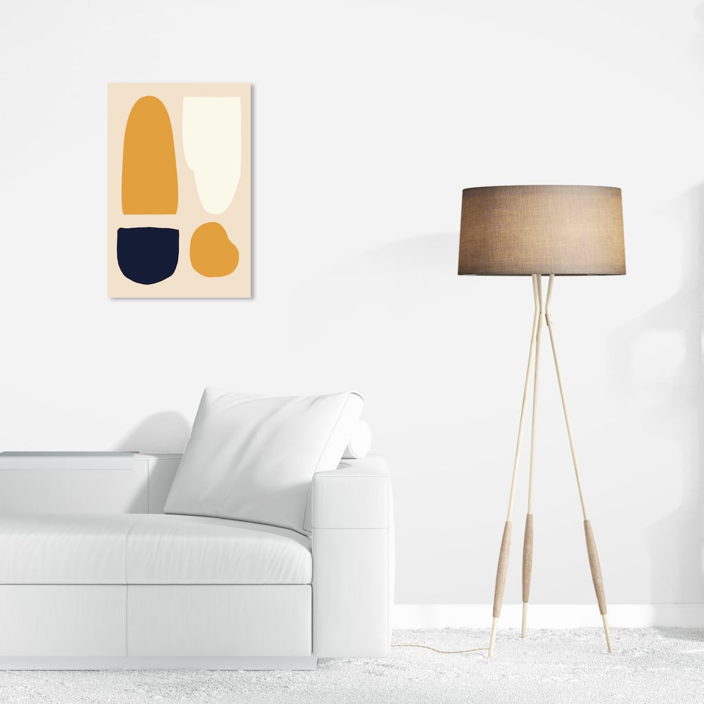 Wynwood Studio Canvas Abstract Shapes in Color II Yellow and Mustard Scandinavian Wall Art Canvas Print