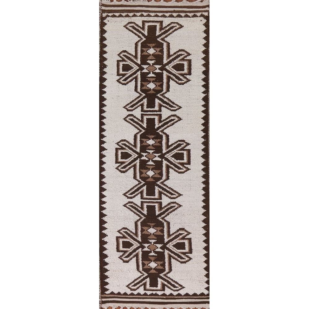 Beige / Ivory Anatolian Turkish Runner Rug Handmade Wool Carpet - 3'3"x 10'10"