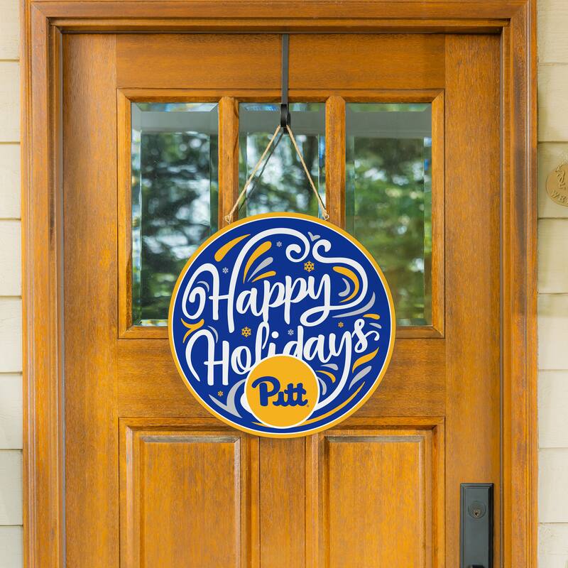 University of Pittsburgh 18" x 18" Happy Holidays Door Décor Wall Sign - 18" x 18"