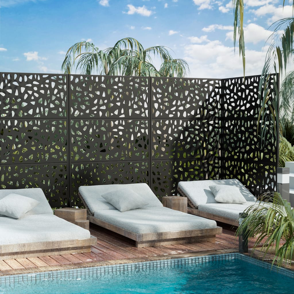 Outdoor Privacy Screen Metal Privacy Screen Panel Free Standing - 72*47