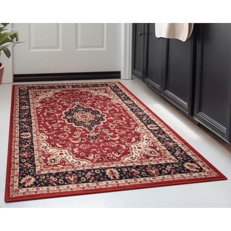 Well Woven Kings Court Gene Traditional Medallion Persian Washable Rug