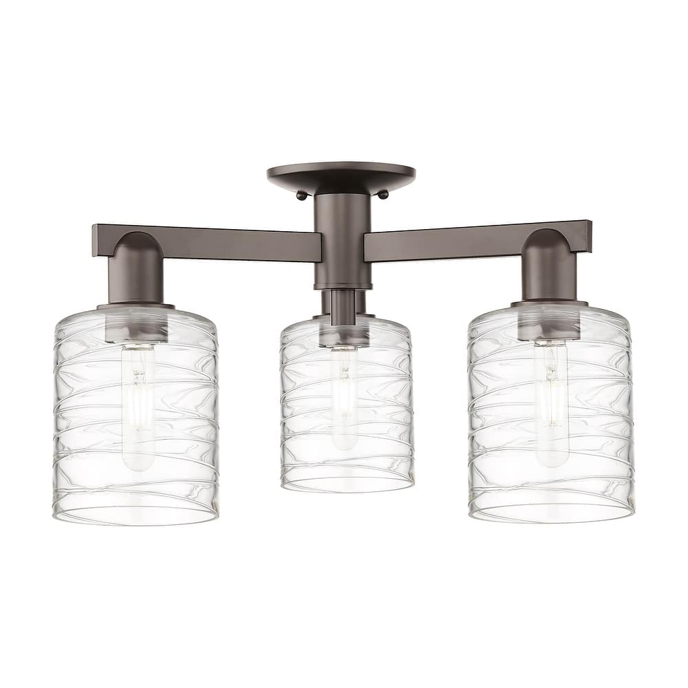 Innovations Lighting Endless Possibilities Arcadia - Cobbleskill - 3 Light 23" Semi-Flush Mount