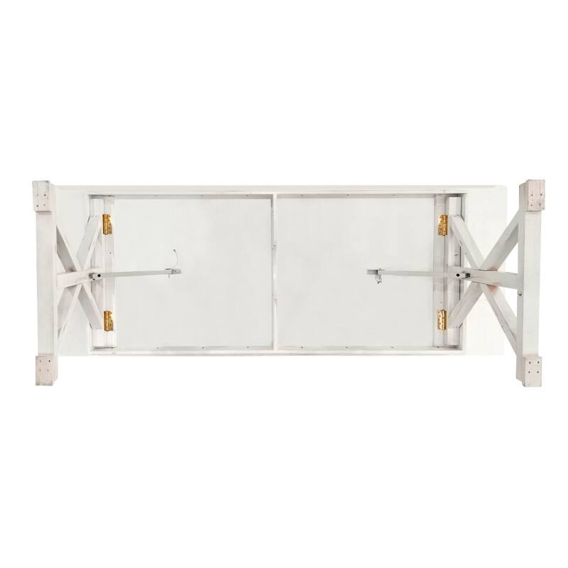 9' x 40" Rectangular Antique Rustic Solid Pine Folding Dining Table
