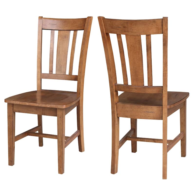 International Concepts San Remo Solid Wood Slat Back Dining Chairs, Set ...