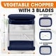 preview thumbnail 3 of 6, Cheer Collection Vegetable Chop Box with 3 Blades Navy Blue