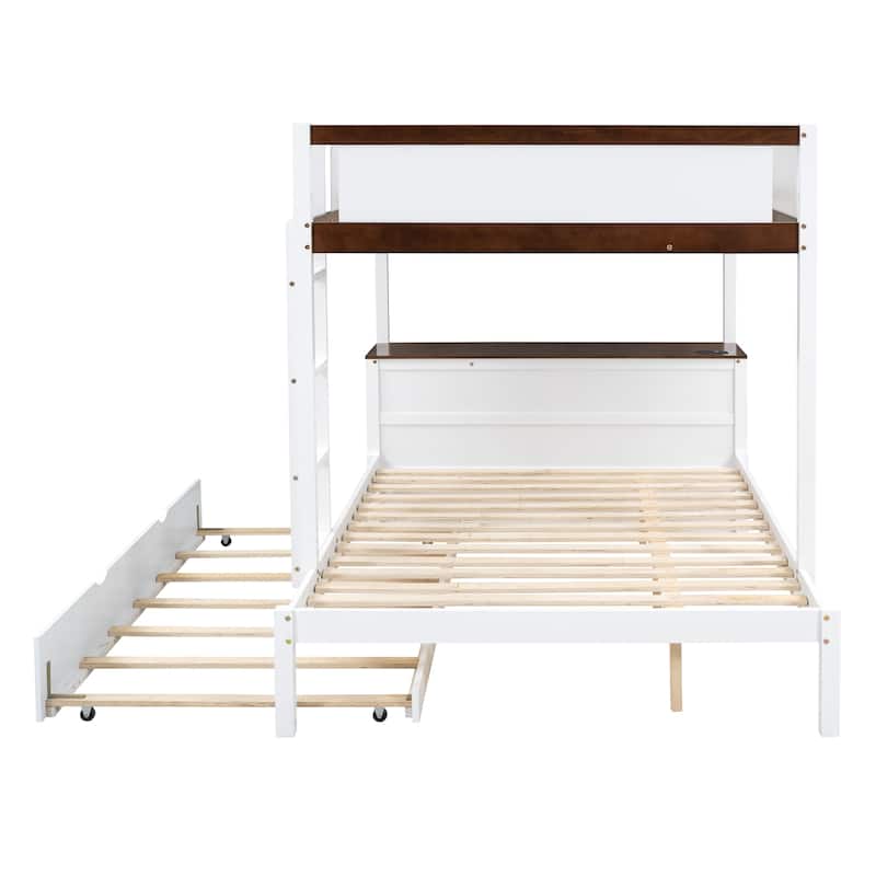 Full Bunk Bed with Trundle and Desk