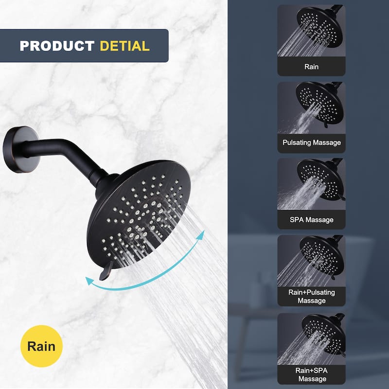 WOWOW Single Handle 5-Spray Shower Faucet with Tub Spout