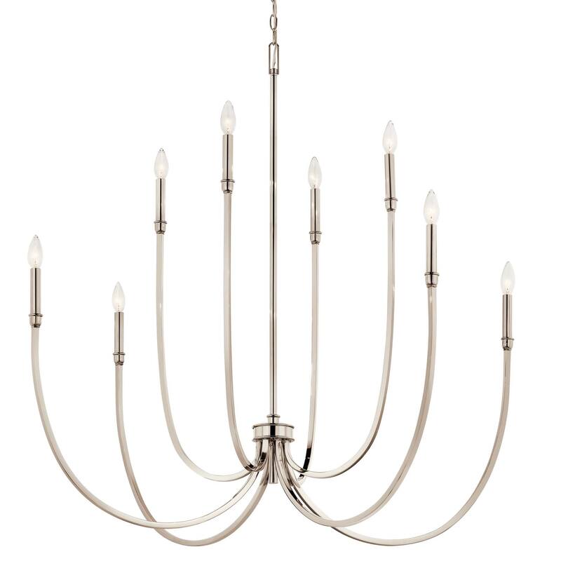 Kichler 52699 Malene 8 Light 46" Wide Taper Candle Style Chandelier - Polished Nickel