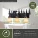preview thumbnail 4 of 10, Bozeman 3-Light 24.75 in. W Burnished Bronze Rustic Cabin Bathroom Vanity Lighting Fixture, Amber Flake Glass Shade, Bear, Trees