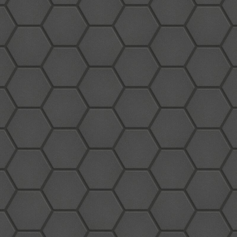 Merola Tile Gotham 2" Hex Black 11-1/8" x 12-5/8" Porcelain Floor and Wall Tile