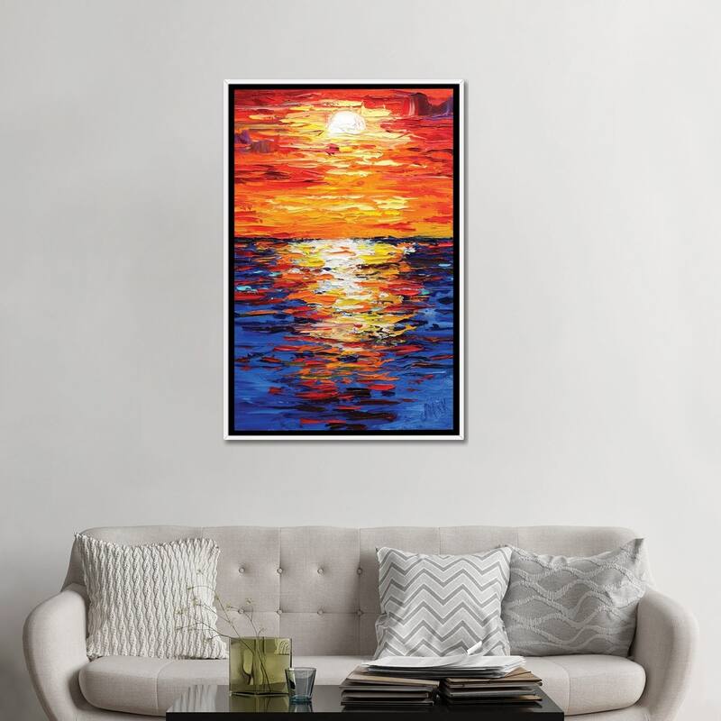 iCanvas "Orange Sunset" by Nataly Mak Framed Canvas Print