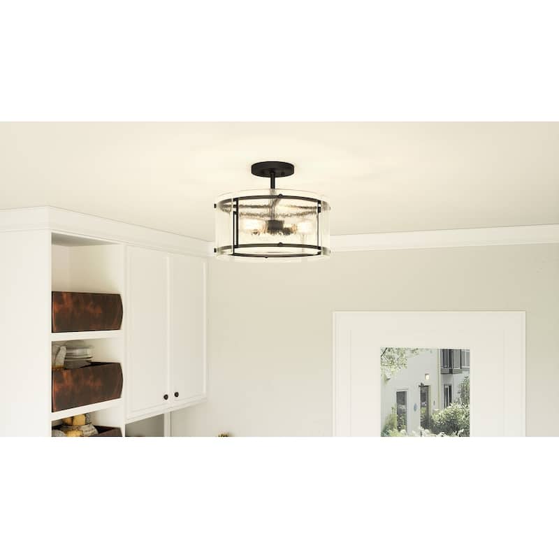 Fortress Three Light Semi Flush Mount