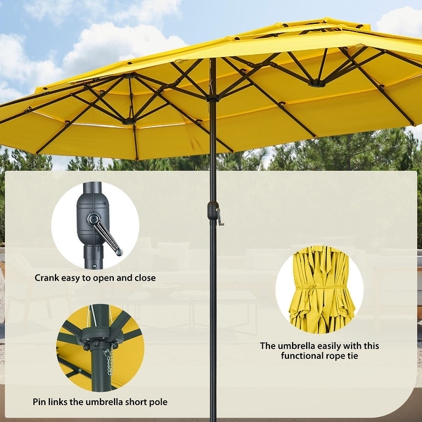 Ainfox 13ft/15ft Double-sided Patio Umbrella - On Sale - Bed