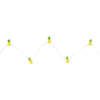10-Count LED Yellow and Green Pineapple Fairy Lights - Warm White - Yellow and Green