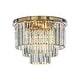 preview thumbnail 7 of 7, 6-Lights Modern 3-Tier Round Fringe Crystal Flush Mount Light Antique Gold