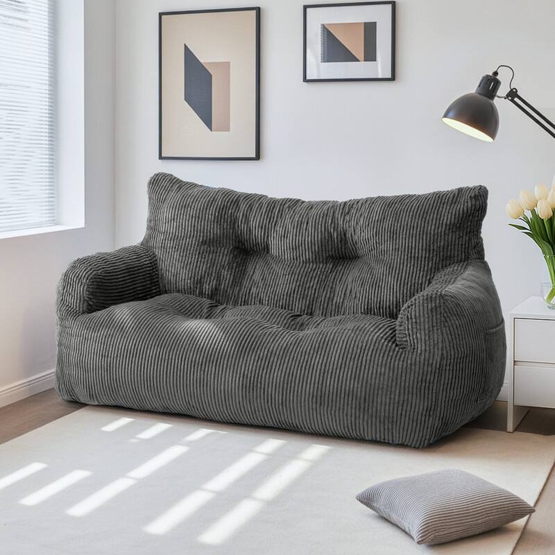 Pamapic Bean Bag Chair, Double Seater Corduroy Lazy Sofa